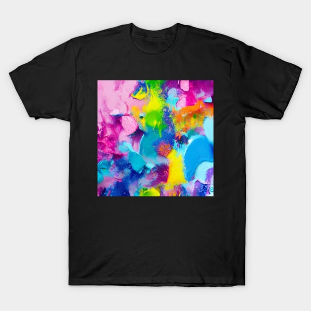 Abstract color hand painted with cool colors inspiring and wonderful pastel bright, friendly colours, beautiful, light lovely colors T-Shirt by N1L3SH